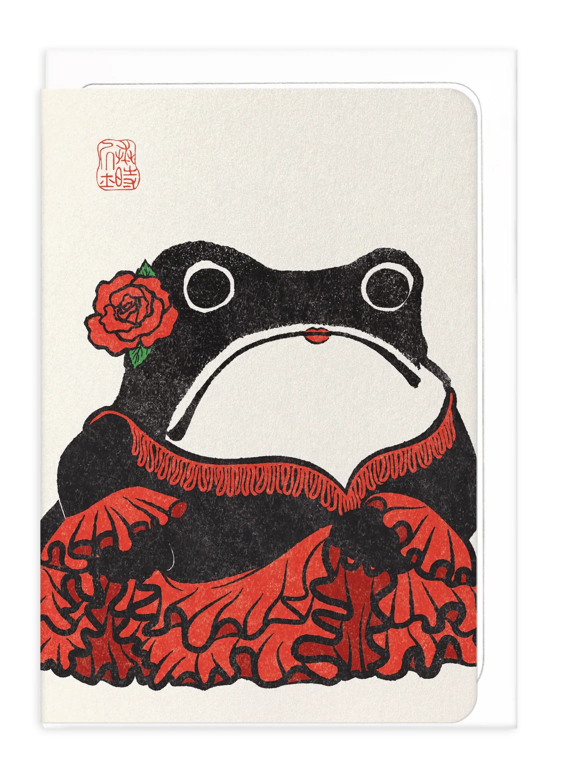 Flamenco frog, finished card from the Ezen series