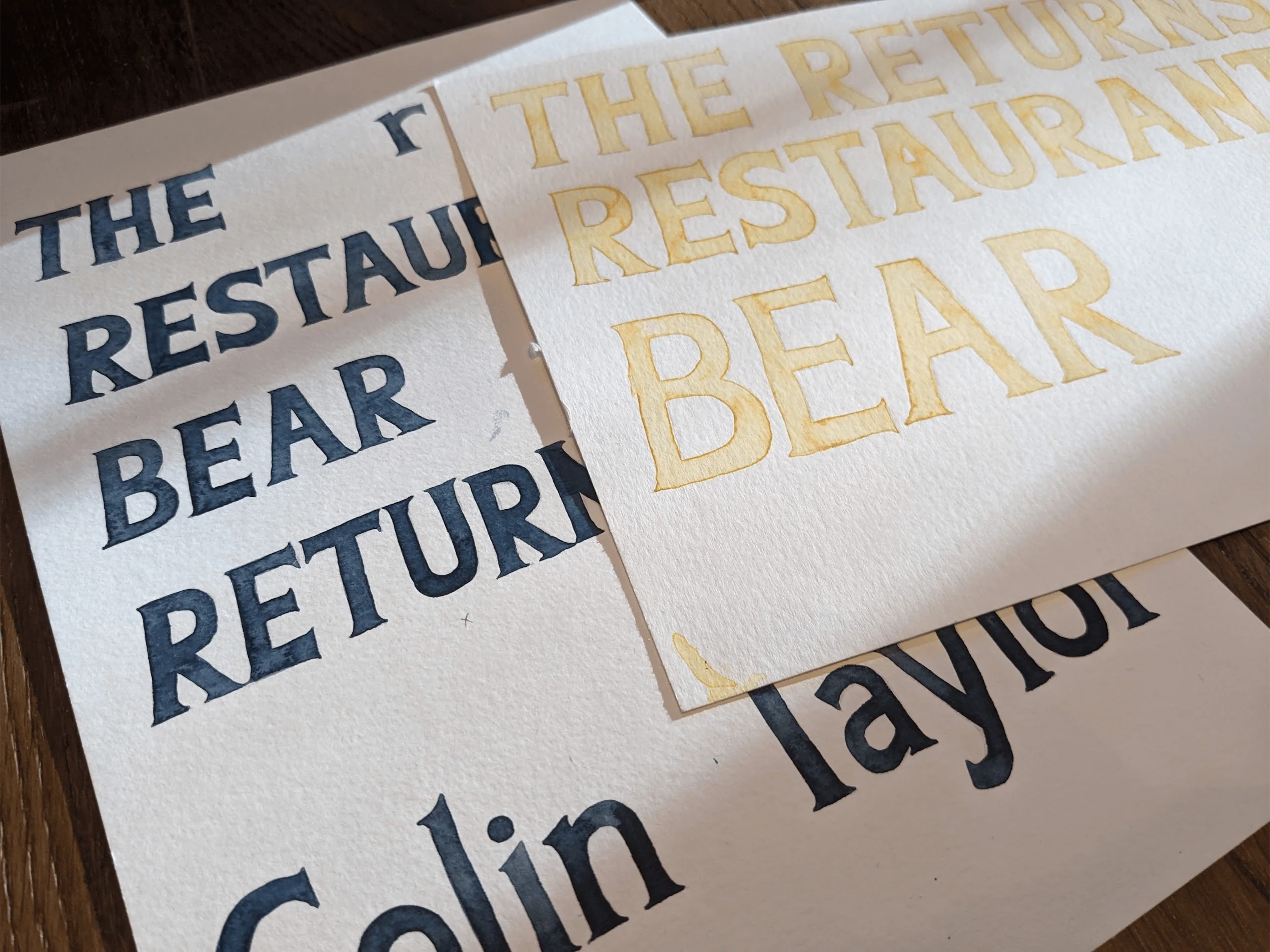 Hand-drawn lettering for The Restaurant Bear